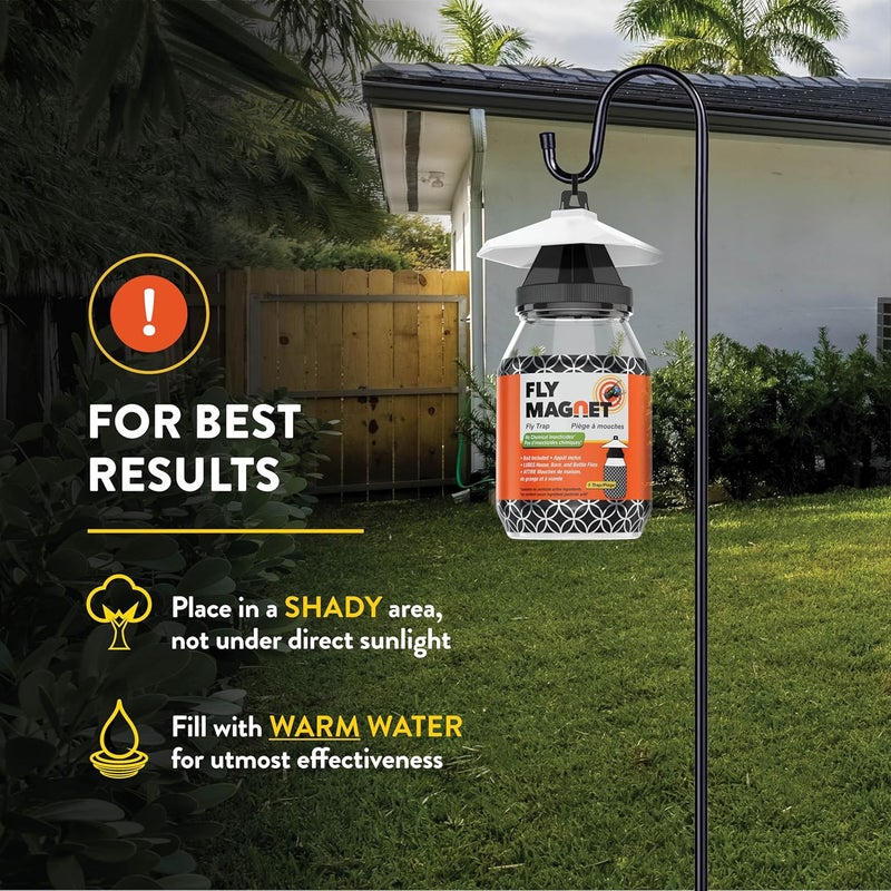 SEWANTA Outdoor Fly Trap 2 Pack Fly Traps Outdoor with Dissolvable NonToxic Bait  Controls Flies for Patios Hanging Fly Traps with Tie Included - Image 3
