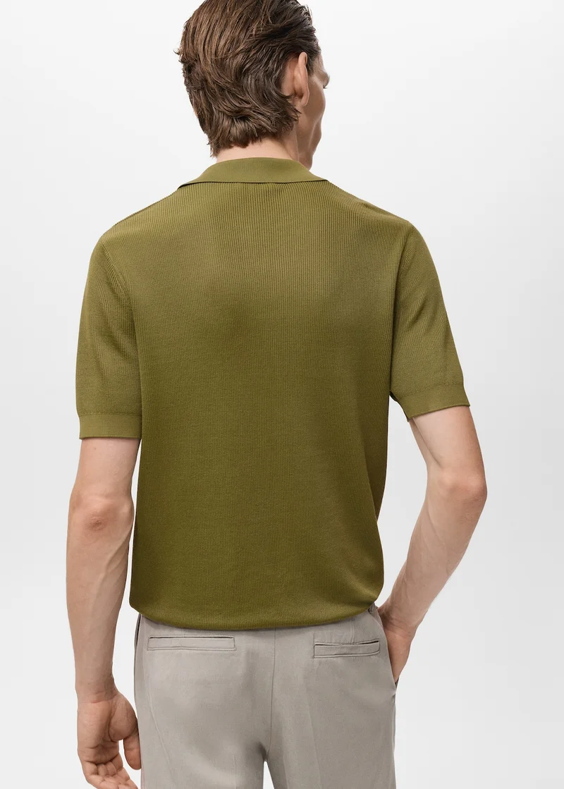 مانجو مان Cotton polo shirt with microstructure