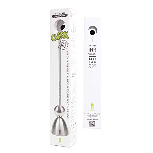 TAKE 2 Germany The Original Clack Egg Opener German Engineered Stainless Steel Egg Topper Premium Quality Egg Accessories Wooden Top - Image 3