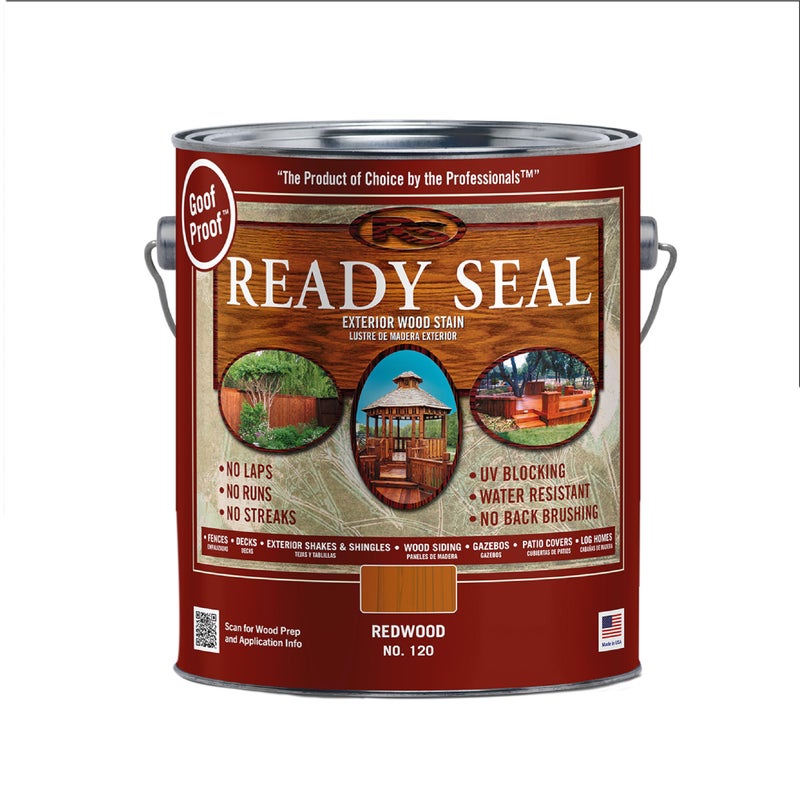 Ready Seal Stain and Sealer 120 Redwood - UV Resistant, Exterior Wood Stain Sealer - 1 Gallon - Image 1