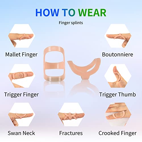 GHORTHOUD 14 Pcs Finger Splints - Finger Splint Sizing Kit for Arthritis, Mallet Finger - Thumb Splint, Trigger Finger Splint For Thumb, Middle, Pinky or Ring Finger (A Complete Kit (Sizes 2~15)) - Image 3