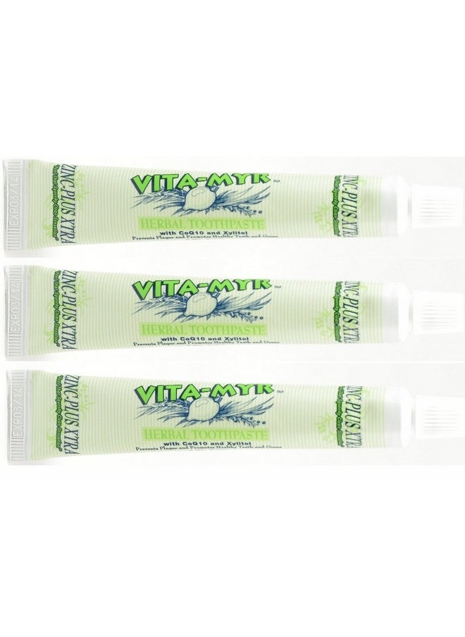 VITA-MYR 3 Pack Vitamyr Zinc Plus Xtra Natural & Effective Herbal Toothpaste 5.4 Oz  - Image 1