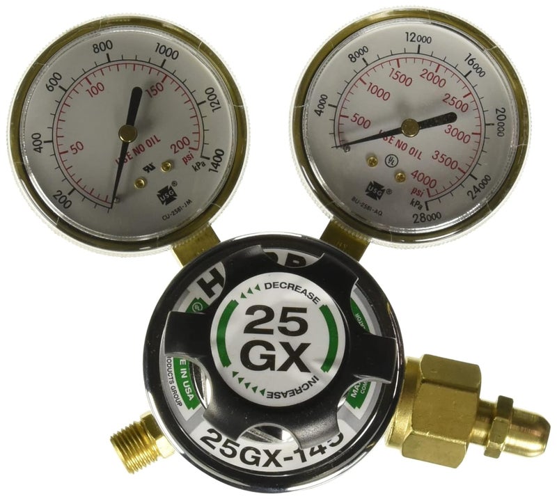 Harris 3000510 25GX Regulator with Dual Gauges, 145-540 PSI - Image 1
