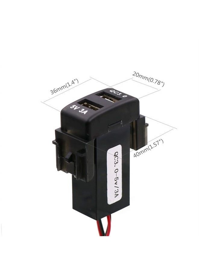Timloon - QC3.0+5V 3A Dual USB Power Socket, Quick Charge Car Charger USB Adapter for Smart Phone PDA Android GPS Use for Nissan - Image 1