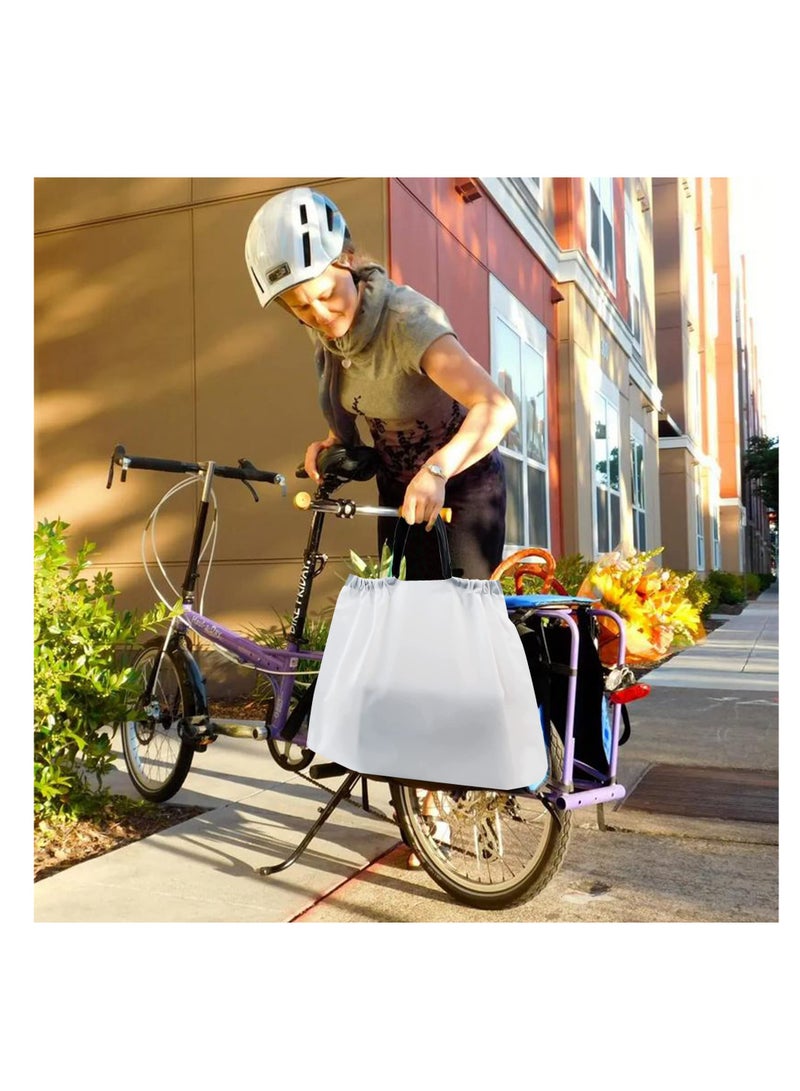 50 PCS Reusable Waterproof Takeout Bags with Handles Thick Plastic Drawstring Bags for Restaurants Delivery and Carry Out Large Size  - Image 5
