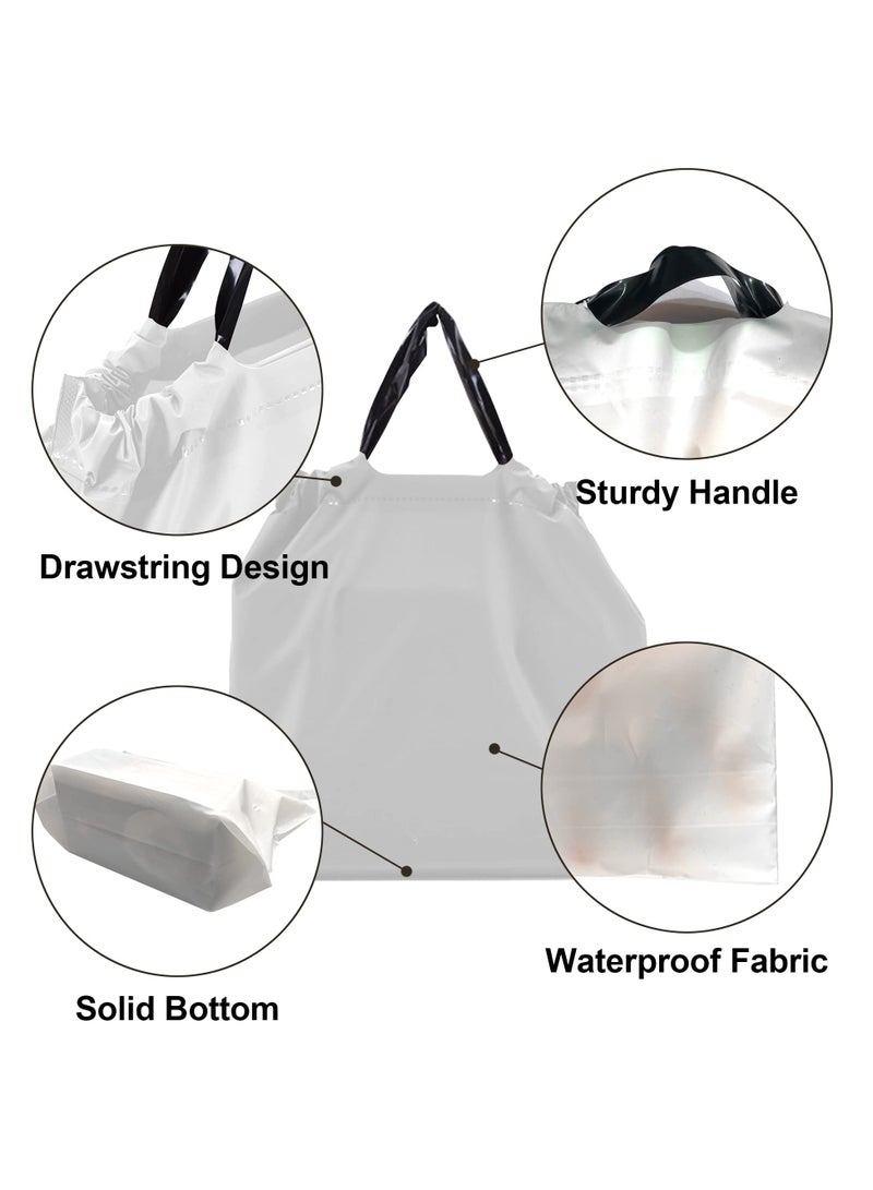 50 PCS Reusable Waterproof Takeout Bags with Handles Thick Plastic Drawstring Bags for Restaurants Delivery and Carry Out Large Size  - Image 2