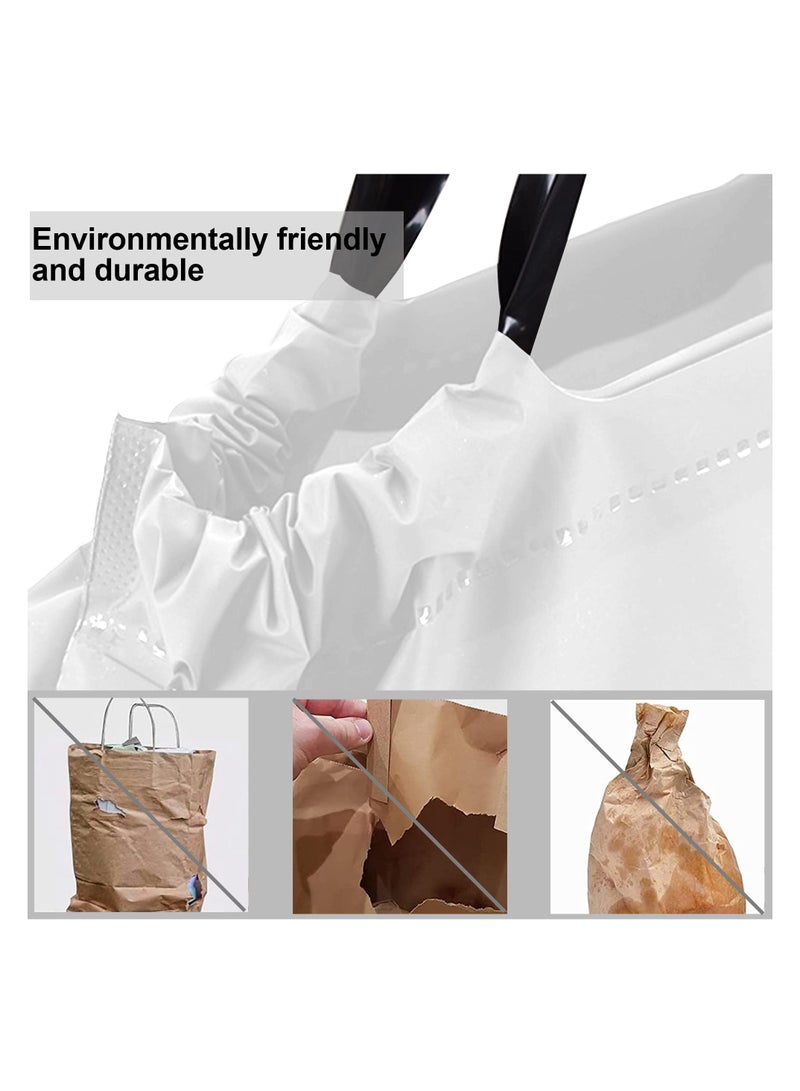 50 PCS Reusable Waterproof Takeout Bags with Handles Thick Plastic Drawstring Bags for Restaurants Delivery and Carry Out Large Size  - Image 4