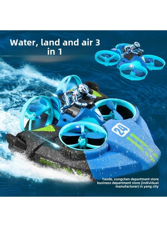 Remote Control Boat High Speed Remote Control Speedboat Electric Boy Gift Children Water Toy Boat Model Water, Land And Air Three In One-Color:Cool Gray ❥ (bionic Shark + Stunt Spray + Double Waterproof) Large 39cm-Specifications:Single Battery  - Image 2