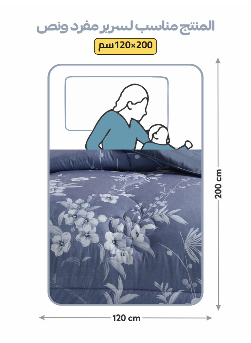 Donetella Bedding Comforter Set, twin Size Fits 120x200 cm - 4-Pcs Digital Print Quilted Bed Set, Microfiber Fabric - 1 Comforter, 1 Fitted Sheet, 1 Pillow Shams, 1 Pillowcases. - Image 3