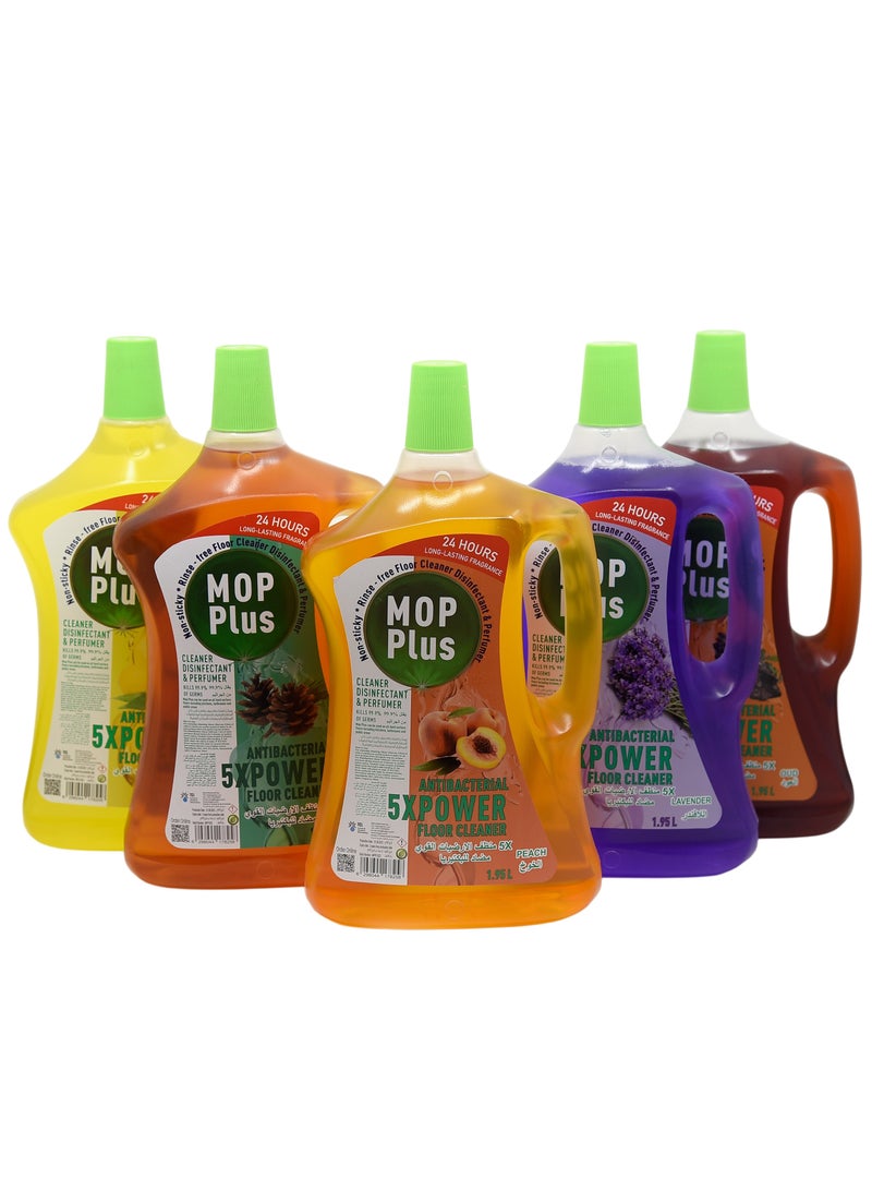 تي سي إل ممسحة بلس المضادة للبكتيريا لتنظيف الأرضيات، 5 قطع، 1.95 لتر لكل قطعة - Image 1