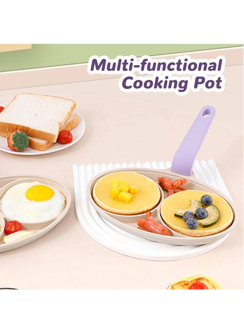 Hihonor Egg Frying Pan, 2-Cup Mini Nonstick Egg Pan & Omelet Pan for Breakfast, Healthy Non Toxic Pancake Pan, Easy to Clean Egg Cooker Pan, Suitable for Gas Stove & Induction Cookware (Purple)  - Image 1