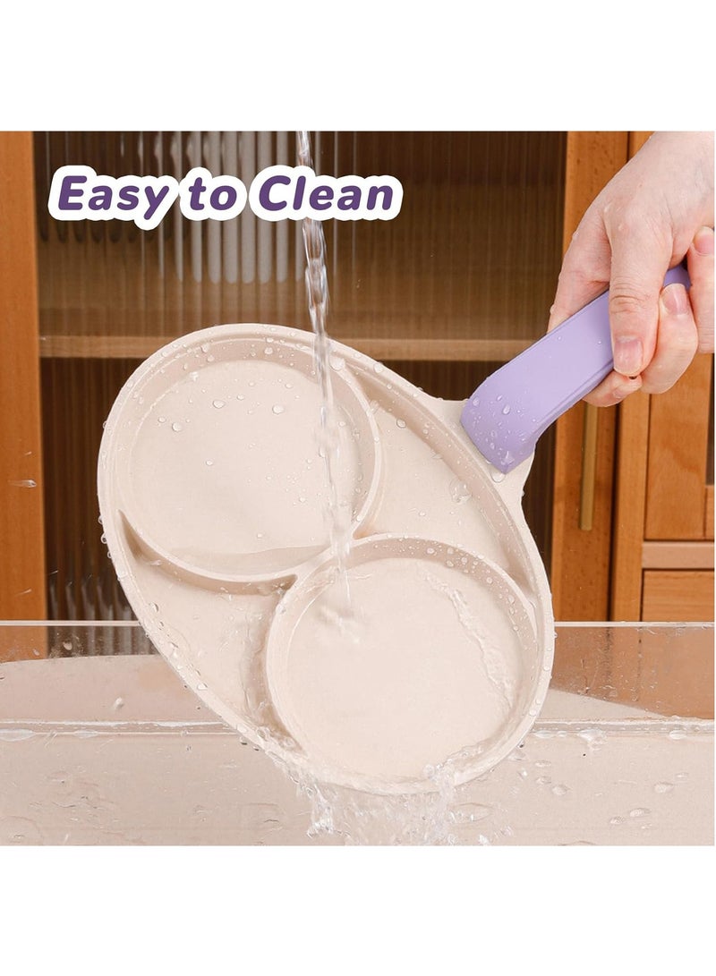 Hihonor Egg Frying Pan, 2-Cup Mini Nonstick Egg Pan & Omelet Pan for Breakfast, Healthy Non Toxic Pancake Pan, Easy to Clean Egg Cooker Pan, Suitable for Gas Stove & Induction Cookware (Purple)  - Image 4
