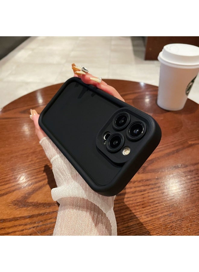 Solid Color Soft Shell Protective TPU Case Cover For iPhone 15 Plus, Black