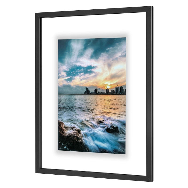 ONE WALL 18x24 Inch Floating Frame, Black Wood Double Glass Float Picture Frame Display 11x14/11x17/12x18/13x19/16x20 Photos Plant or Petal Specimens for Wall Hanging - Mounting Kit Included - Image 1