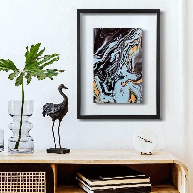 ONE WALL 18x24 Inch Floating Frame, Black Wood Double Glass Float Picture Frame Display 11x14/11x17/12x18/13x19/16x20 Photos Plant or Petal Specimens for Wall Hanging - Mounting Kit Included - Image 4
