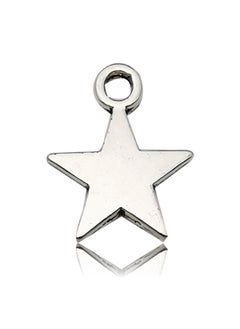 Vintage Diy Handmade Alloy Jewelry Accessories Star Hollow Out Pentagram Meteor Necklace Earrings Pendant Hanging Ornament 11202-ancient silver five-pointed star 0.6g-12x15mm