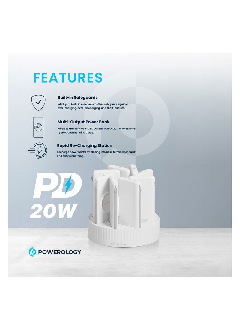 Powerology Powerology 8in1 Station 10000mAh PD 120W QC Wireless Power Bank  - Image 2