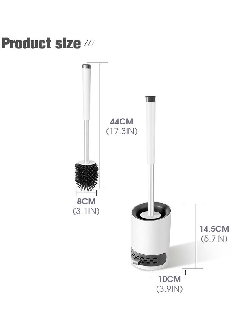 Home Care - Soft plastic TPR Silicone round scrub toilet brush With Holder for bathroom cleaner - Image 1