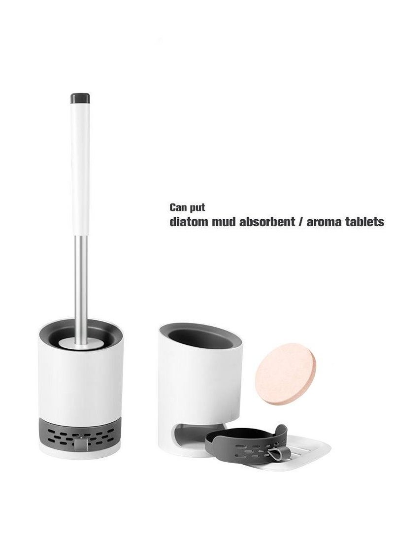 Home Care - Soft plastic TPR Silicone round scrub toilet brush With Holder for bathroom cleaner - Image 1
