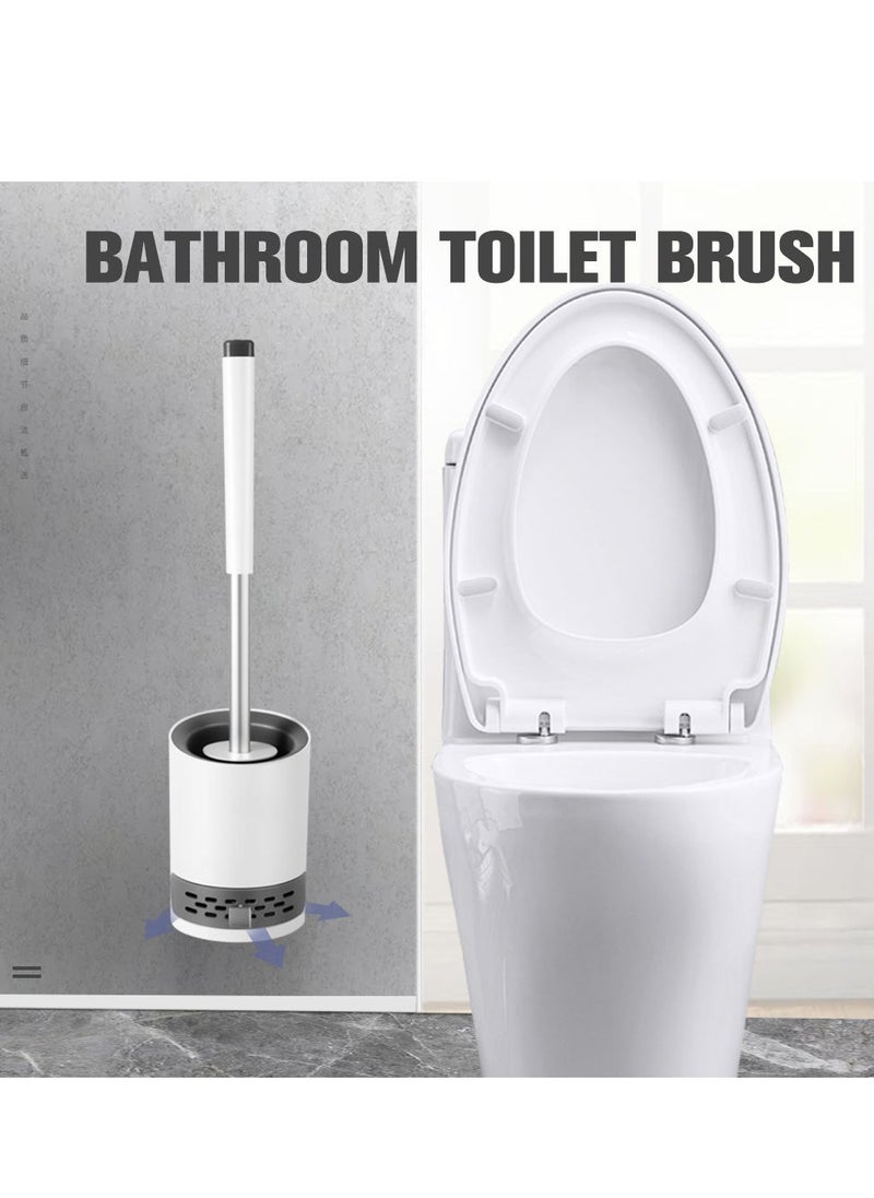 Home Care - Soft plastic TPR Silicone round scrub toilet brush With Holder for bathroom cleaner - Image 1