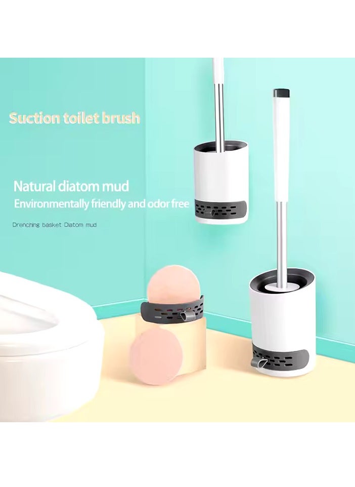 Home Care - Soft plastic TPR Silicone round scrub toilet brush With Holder for bathroom cleaner - Image 1
