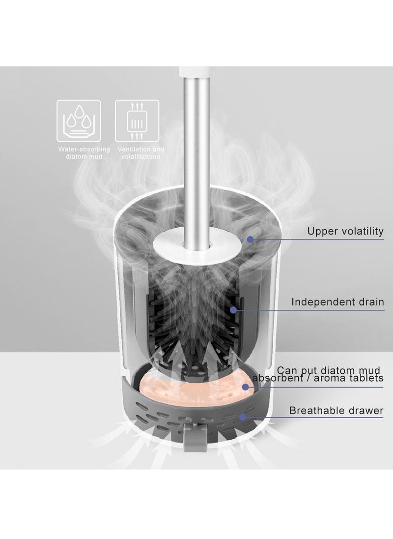 Home Care - Soft plastic TPR Silicone round scrub toilet brush With Holder for bathroom cleaner - Image 1