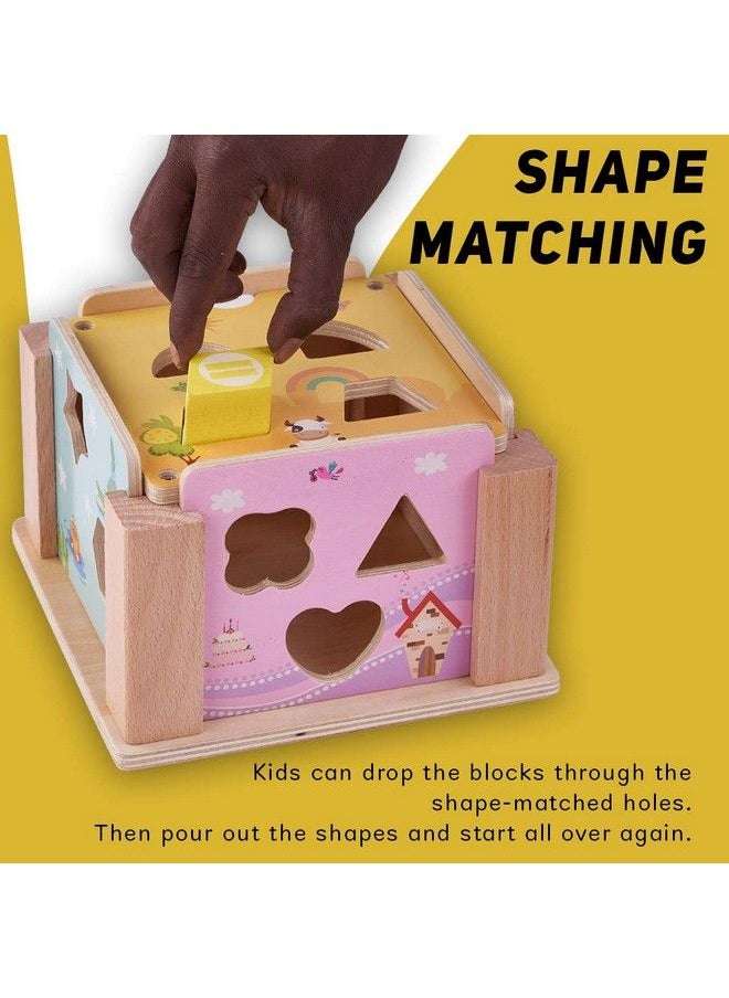 BAYBEE Wooden Colorful Intelligence Box Toys For Kids Wooden Blocks Shape Matching Kids Toys With 5 Panels & Clock Early Educational Learning Toy For Kids Boys & Girls (0 Pieces)  - Image 5