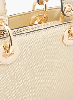 Le Confort Women Monogram Embossed Tote Bag with Zip Closure Ramadan Collection  - Image 4