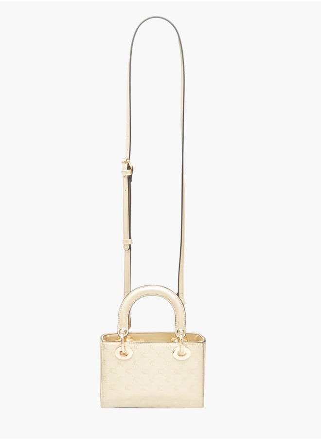 Le Confort Women Monogram Embossed Tote Bag with Zip Closure  - Image 2