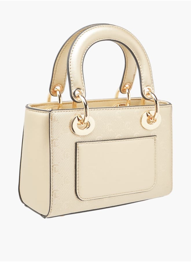 Le Confort Women Monogram Embossed Tote Bag with Zip Closure  - Image 3
