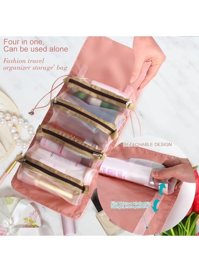 Cool Baby Detachable Mesh Cosmetic Bag Portable Large Capacity 4 in 1 Portable Folding Travel Cosmetic Storage Toiletry Bag - Image 2