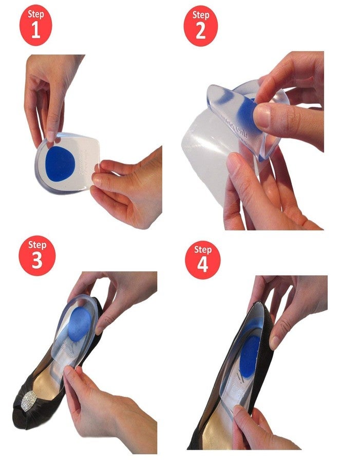 FEWORLD Silicone Heel Cups and PU Gel Heel Protectors for Heel Care for Foot Pain Relief, Heel Pads, Plantar Fasciitis Inserts, 1 Pair. - Image 2