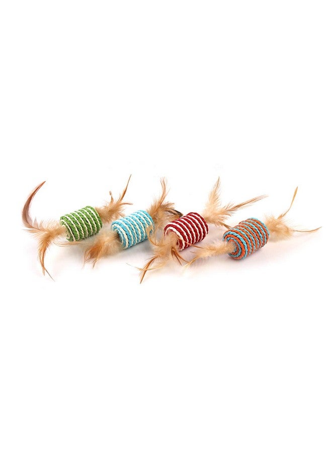 Sisal Ball Cat Interactive Kitten Training Balls Bite Resistant Cat Toys Interactive Cat Toy Ball Scratch Ball Cat Feather Toy (1 Pcs Pack) - Image 1