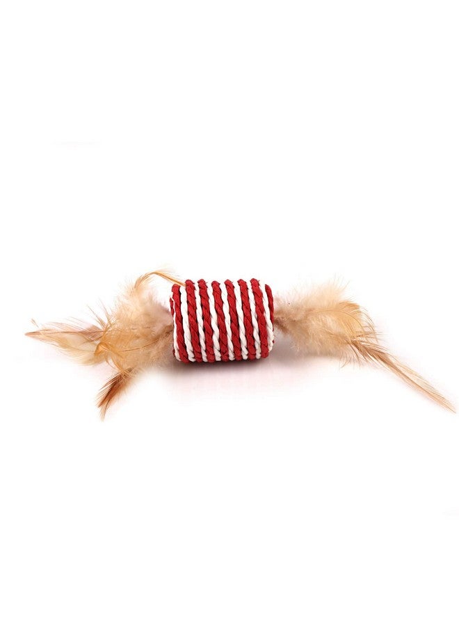 Sisal Ball Cat Interactive Kitten Training Balls Bite Resistant Cat Toys Interactive Cat Toy Ball Scratch Ball Cat Feather Toy (1 Pcs Pack) - Image 5