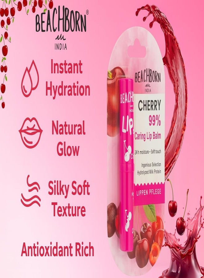 Beachborn India 99% Caring Lip Balm Duo Pack, Cherry and Soft Rose Flavors, 24h Moisture Formula with Hydrolyzed Milk Protein, Natural Winter Care, 50g (Pack of 2) - Image 2