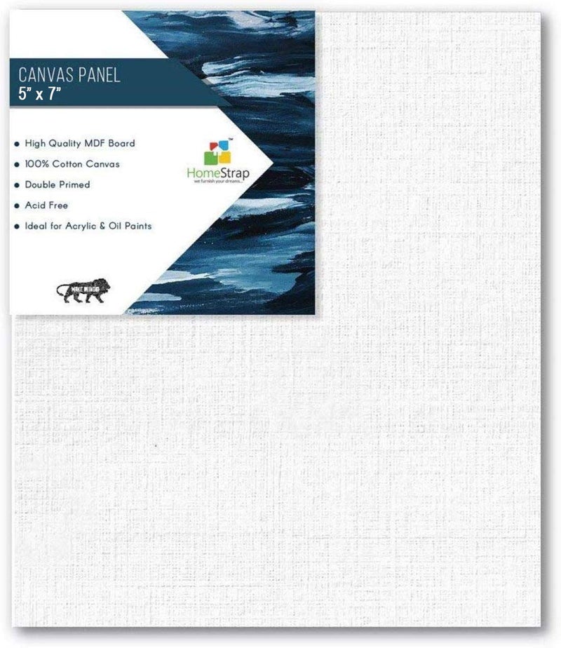 Homestrap Cotton Canvas Board Medium Grain 5 X 7 Inch - Pack of 12 - White - Image 2