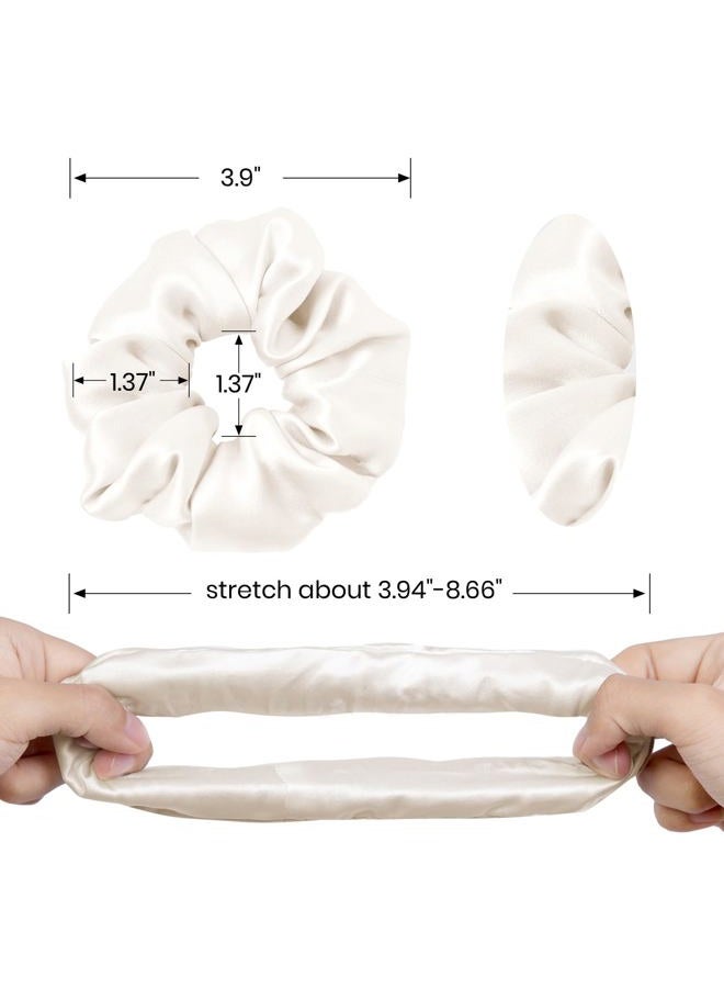 LilySilk Hair Tie, 100% Mulberry Silk Hair Scrunchies for Frizz & Breakage Prevention, Elastic Silk Ponytail Holders, 1Pc, Ivory - Image 2