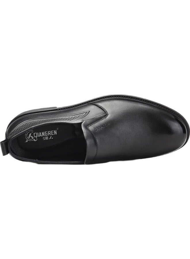 Strongman Men'S Genuine Leather Business Shoes Breathable Simple Men'S Single Shoes Q3Dxa073048 Black Size 41 - Image 1