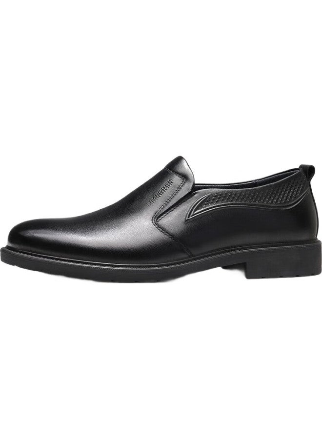 Strongman Men'S Genuine Leather Business Shoes Breathable Simple Men'S Single Shoes Q3Dxa073048 Black Size 41 - Image 3
