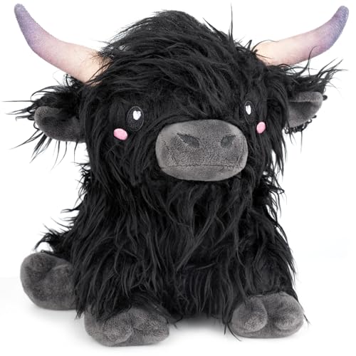 Happy Fuel Highland Cow Microwavable 15lbs Unscented Heating Pad for Women Kids Cute Soft Cozy Pillow Plush Heatable Warm Stuffed Animals Kawaii Hot Cold Plushie Toy Cow Gifts for Girls Boys - Image 1