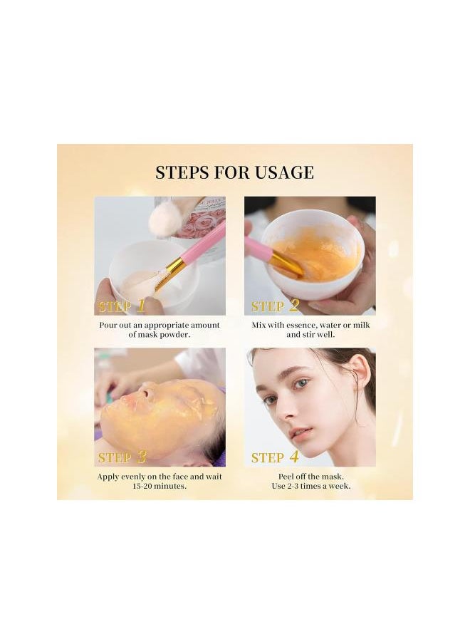 Generic - Jelly Face Mask, Peel-Off Jelly Mask Powder for Skin Care, Hydrating & Brightening Hydrojelly Mask, Peel Off Hydro Jelly Facial Mask DIY SPA Skin Care Set - 24k Gold - Image 1