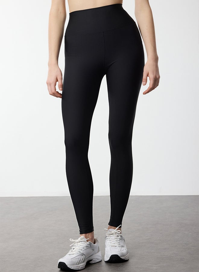 trendyol Black Reflective Print Detailed Full Length Knitted Sports Tights - Image 4