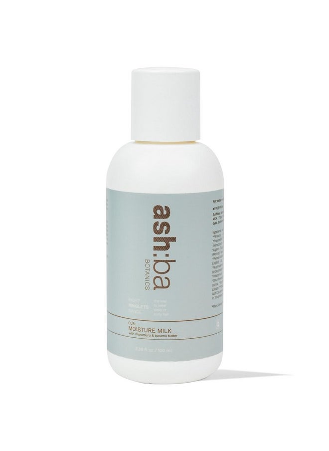 Ashba Botanics Curl Moisture Milk For Very Dry, Frizzy, Damaged, Curly & Wavy Hair | Leave In Cream With Moringa, Argan & Shea Butter For Deep Moisture, Frizz Control & Shine | For Men & Women - 100Ml  - Image 1