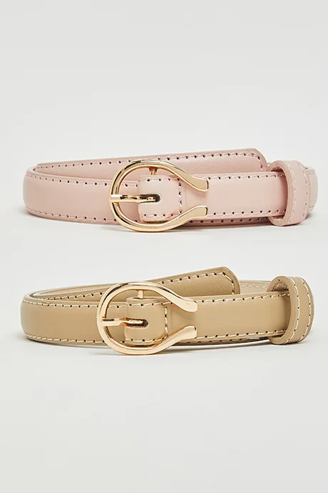 أر أند بي 2 Pack Solid Buckle Belts