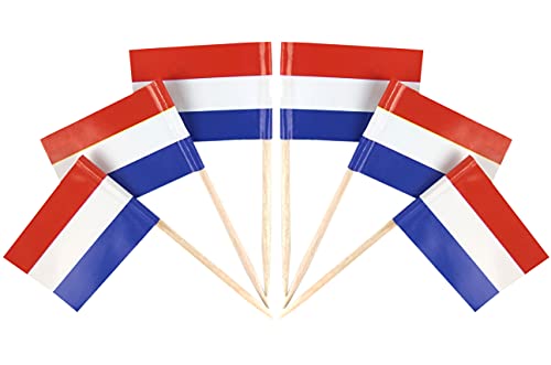QQSD Netherlands Toothpick Flag Holland Small Mini Cupcake Topper Flags100 pcs - Image 1