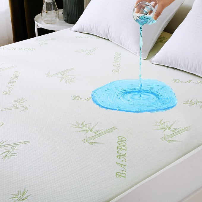 PREMIUM 100 WATERPROOF QUEEN SIZE MATTRESS PROTECTOR BREATHABLE MATTRESS COVER QUEEN SIZE BED COOLING 3D AIR FABRIC BED PAD COVER DEEP POCKET 821