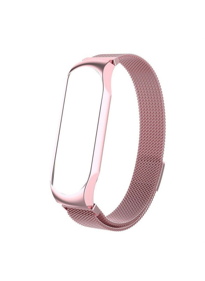 Generic - For XiaomiBracelet 3/4 Generation Universal Wristband For Xiaomi5.6.7 Generation Milanese Nice Stainless Steel Watch Band-Color:Millet 5 Rose Gold - Image 1