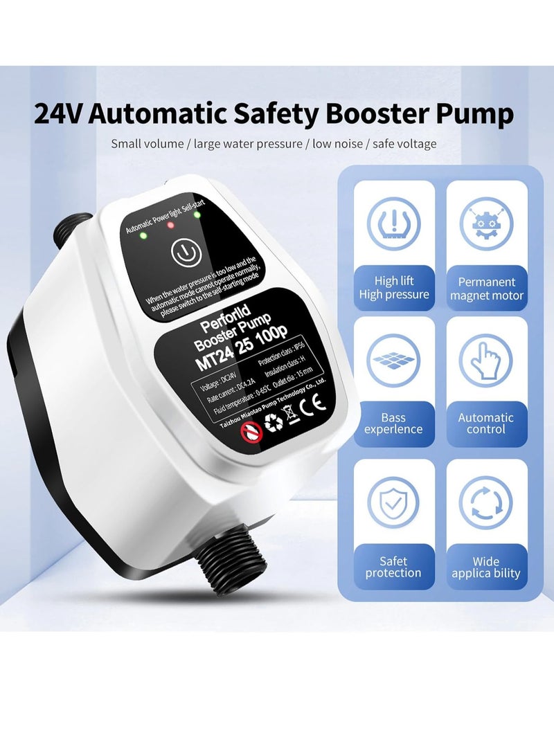 Perforlld Water Booster Pump,24V Automatic Shower Water Pressure Booster Pump,150W Portable Water Booster Pump Household with Flow Switch for Bathroom Shower/Kitchen/Toilet/Garden - Image 3