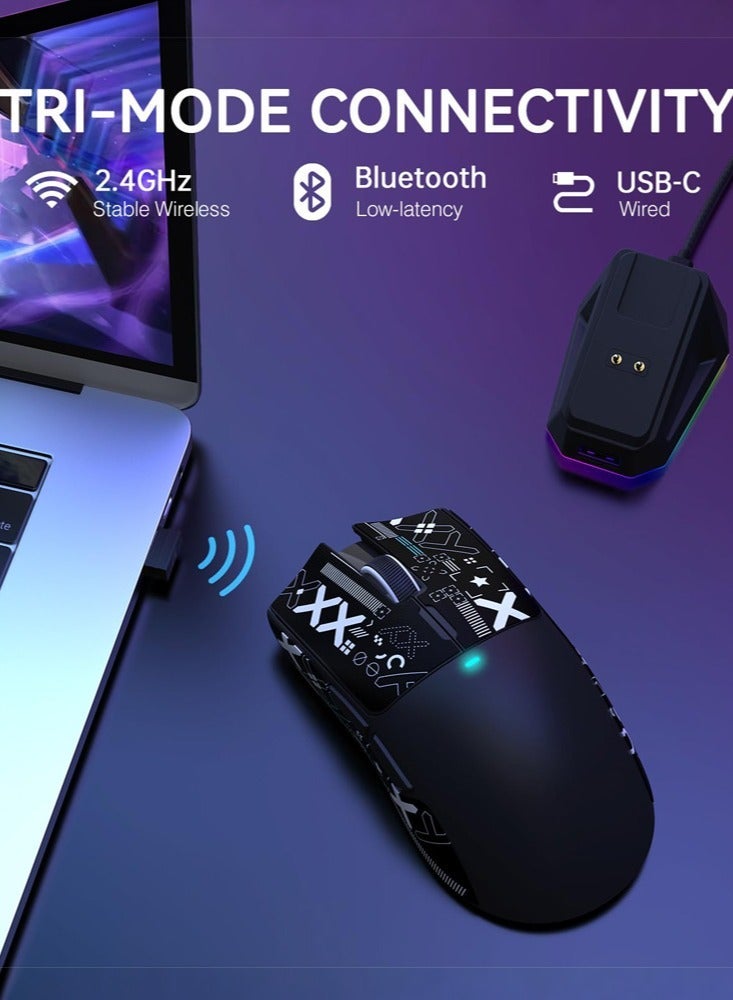 Attack Shark X11 Tri-mode Bluetooth Wireless Gaming Mouse with with Magnetic Charging Dock, Lightweight Anti Slip Mouse, PixArt PAW3311 Sensor, 22K DPI, BT/2.4Ghz/Wired, for PC/MAC - Image 4