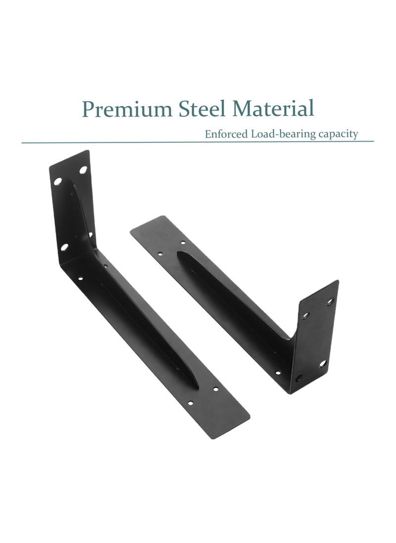 Vixel - VIXEL Heavy Duty Shelf Brackets Corrosion-Resistant Reinforced and Sturdy Brackets for Shelf and Table Work Bench 10inch 2piece set - Image 1